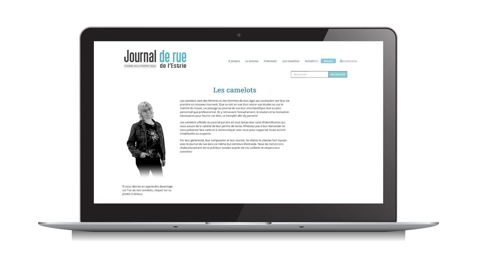 Site internet du Journal de rue de l'Estrie